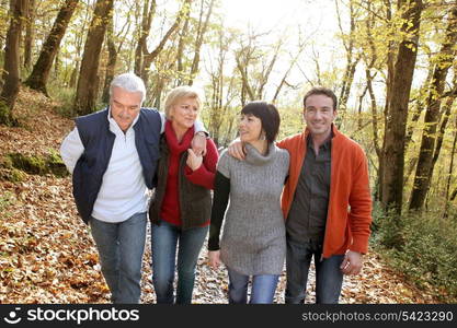 happy foursome gone for a walk