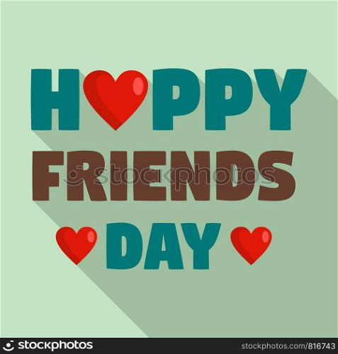 Happy friends day heart logo. Flat illustration of happy friends day heart vector logo for web design. Happy friends day heart logo, flat style