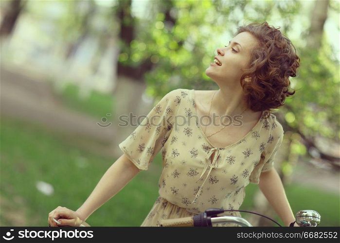 happy girl bike summer