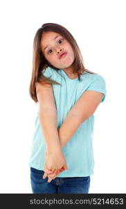 Happy girl isolated on a white background