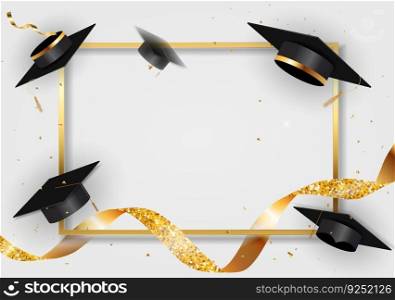 Happy Graduation Greeting Background Vector Illustration EPS10. Colored Happy Graduation Greeting Background Vector Illustration