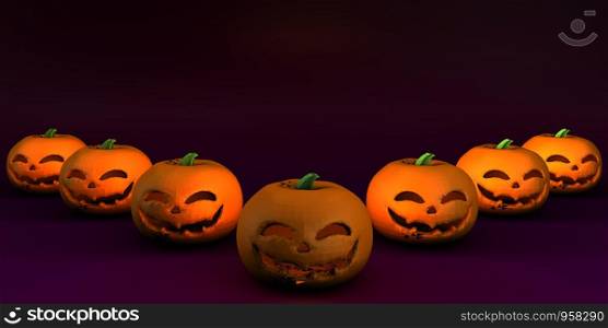 Happy Halloween Background as a Spooky Abstract with Pumpkins. Happy Halloween Background