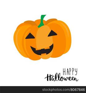 Happy Halloween Card. Cute pumpkin and text Happy halloween .. Happy Halloween Card. Cute pumpkin and text Happy halloween