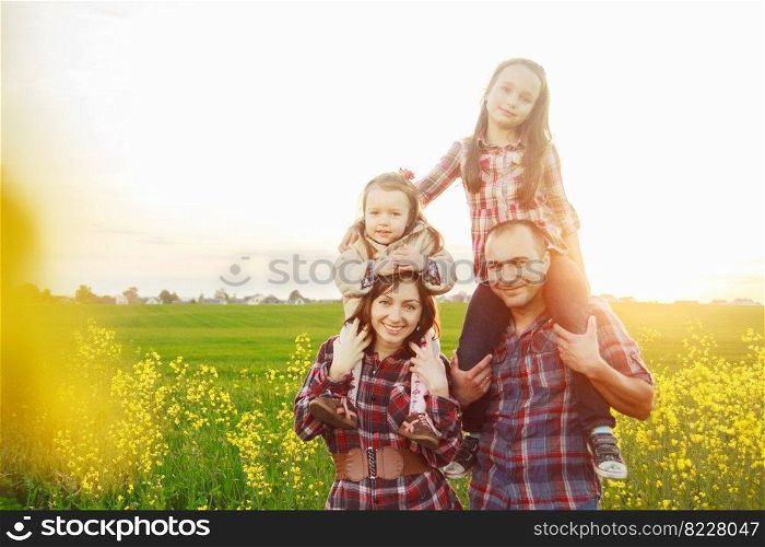 happy happy family all together on naturefamily all together on nature. happy family all together on nature