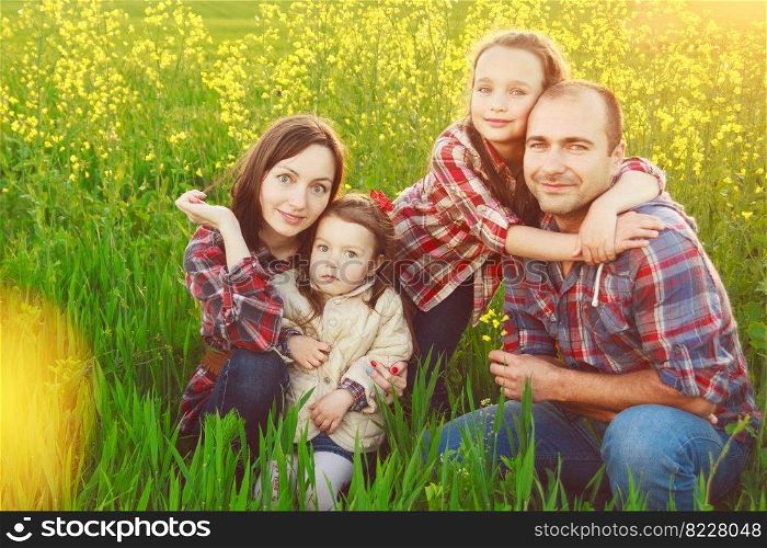 happy happy family all together on naturefamily all together on nature. happy family all together on nature