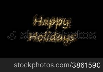Happy holiday with stars on black background