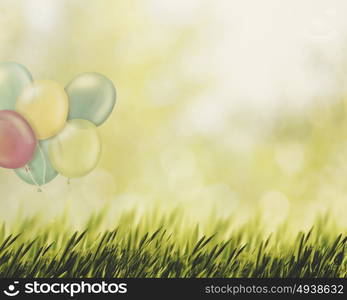 Happy Holidays, abstract natural backgrounds with air baloons