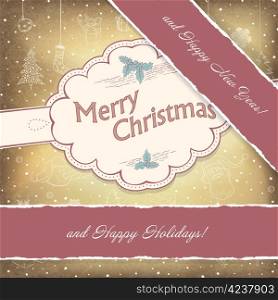 Happy Holidays Vintage Background. Vector, EPS10