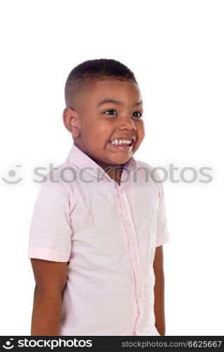 Happy latin child isolated on a white background