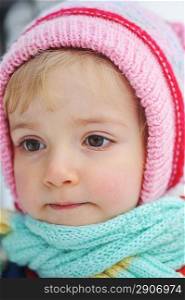 Happy little girl in winter portraitHappy little girl in winter portrait