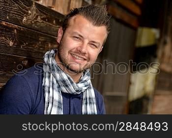 Happy man looking at camera posing fashion portrait leisure young