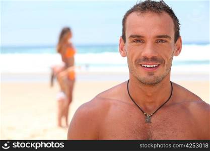 Happy man on a beach
