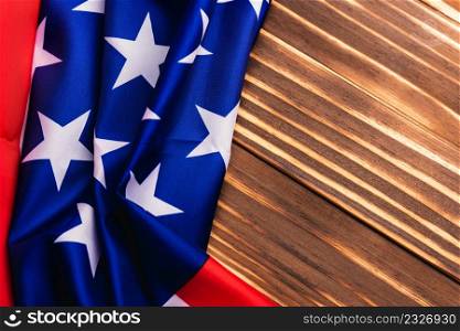 Happy Memorial Day Remember previously but now seldom called Decoration Day, American USA flag on wooden background and copy space, a federal holiday in the United States