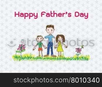 Happy mothers day card with family cartoons in illustration