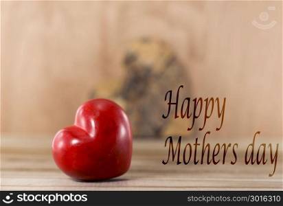 Happy mothers day red heart shape. happy mothers day