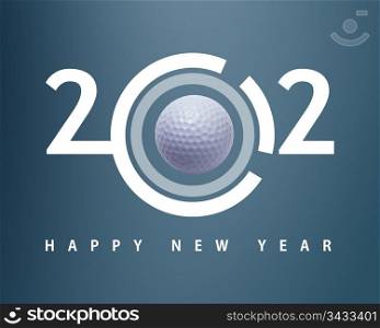 Happy new year 2012, Golf sport conceptual image