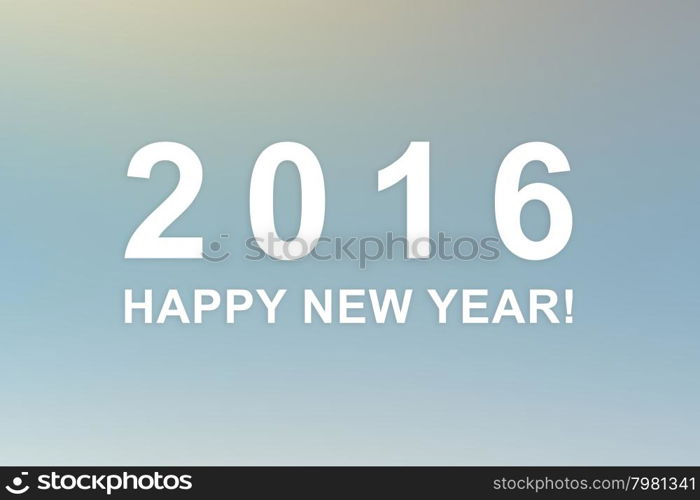 Happy new year 2016 on abstract blur background