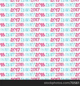 Happy New Year 2017, 2018 years - seamless pattern