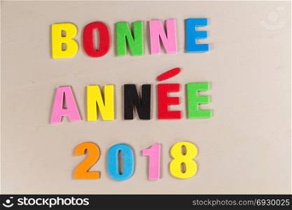 Happy new year 2018 written in french