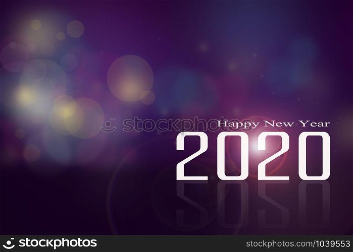 happy new year 2020 and bokeh lights for New year banner, poster