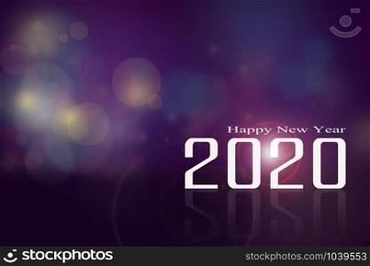 happy new year 2020 and bokeh lights for New year banner, poster
