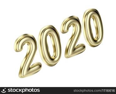 Happy new year 2020, concept image with golden balloons
