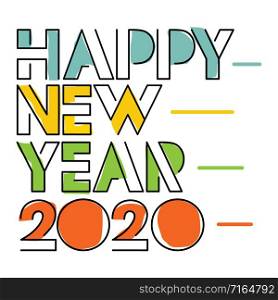 Happy New Year 2020 typography vector poster design illustration.