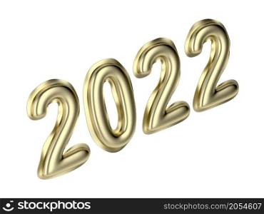 Happy New Year 2022, concept image with golden balloons