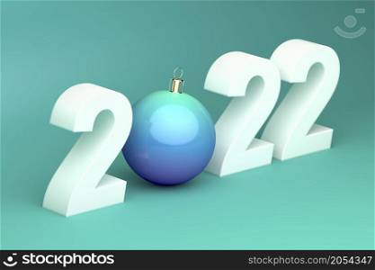 Happy new year 2022, greeting card