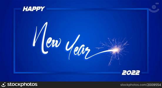 happy new year 2022 wallpaper with blue background