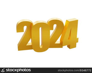 Happy New Year 2024 with shiny 3D golden numbers with clipping path. Holiday gold celebration design. Premium element for posters, banners, calendar and greeting card.. Happy New Year 2024 with shiny 3D golden numbers with clipping path. Holiday golden celebration design. Premium element for posters, banners, calendar and greeting card