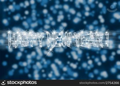 Happy new year. An abstract inscription on blur a background