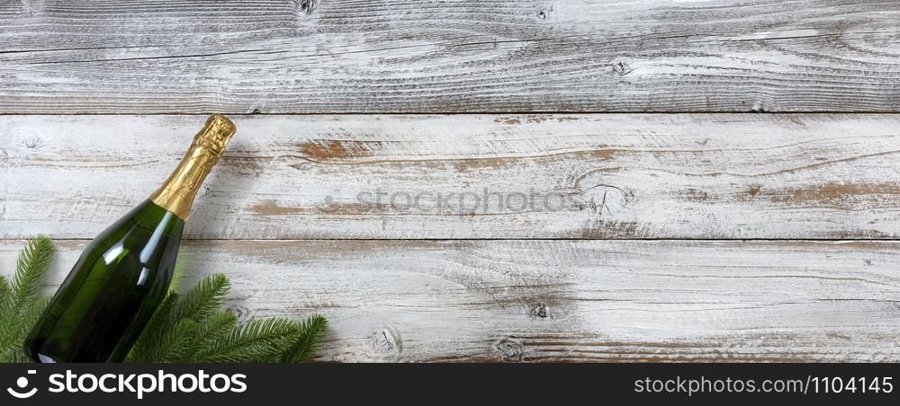 Happy New Year and Christmas concept on white rustic wood for the winter holidays