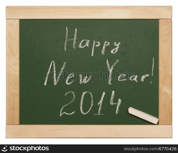 ""Happy New Year" written on blackboard"