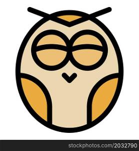 Happy owl icon. Outline happy owl vector icon color flat isolated. Happy owl icon color outline vector
