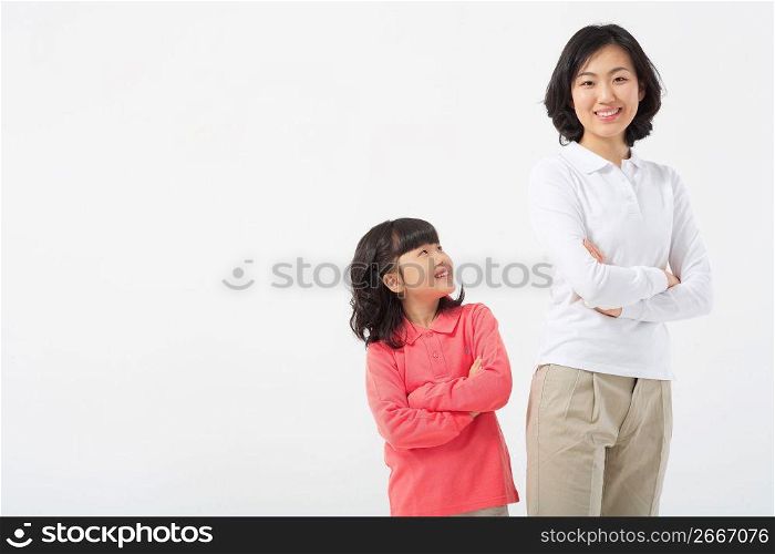 Happy parent and daughter