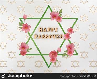 Happy Passover. Painted Star of David. Preparing for the holiday. Closeup, no people. Congratulations for loved ones, relatives, friends and colleagues. Happy Passover. Painted Star of David. Preparing for the holiday