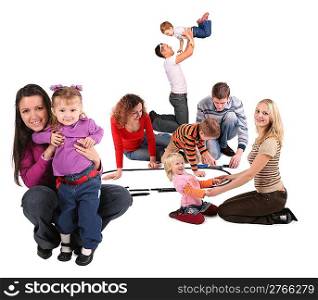 happy playing families