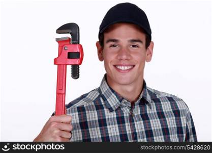 Happy plumber