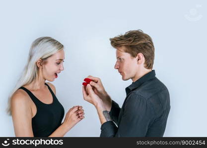 Happy portrait of Couple surprise marriage