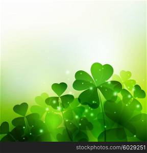 Happy Saint Patricks Day Background. . Vector Happy Saint Patricks Day Background with clover