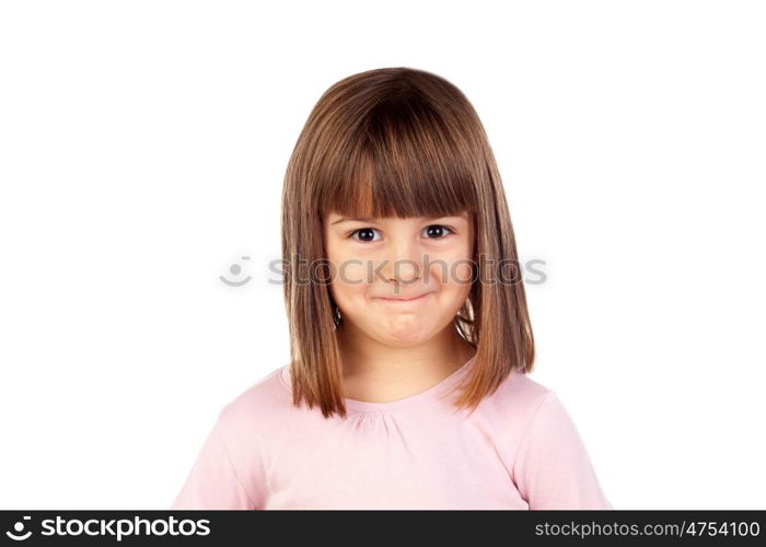 Happy small girl smiling isolated on a white background