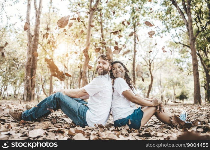 Happy Smiling Couple diversity in love moment together