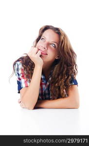 Happy student isolated on the white