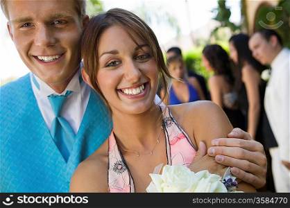 Happy Teenage Couple at School Social