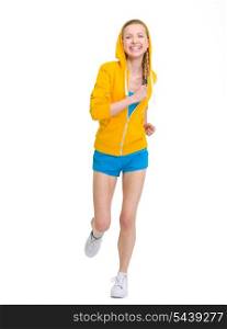 Happy teenager girl running