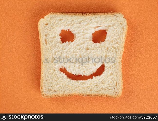 Happy toast on a cutting board