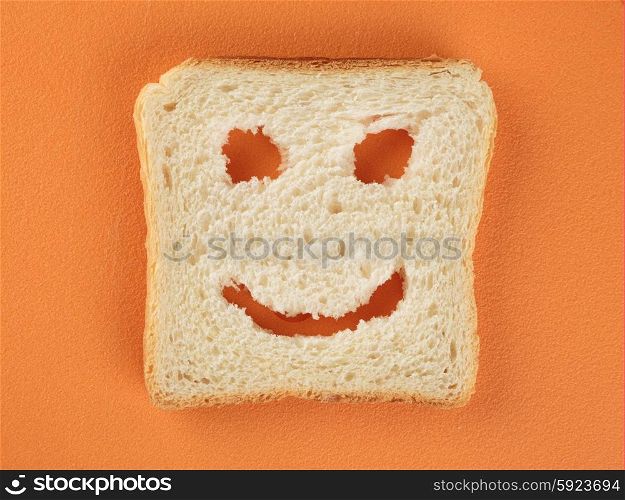 Happy toast on a cutting board