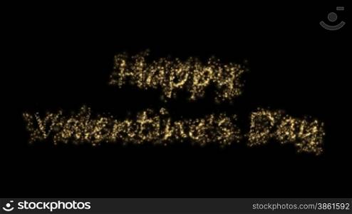 Happy Valentine Day with stars on black background