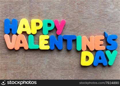 Happy Valentine&rsquo;s Day on wooden background